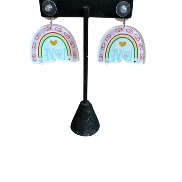 3/$20 Rainbow Love Earrings - Picture 5 of 7